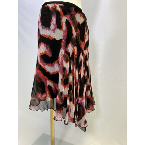 VTG Y2K Diane Von Furstenberg Silk Midi Skirt Abstract Size 2 - Picture 6 of 12